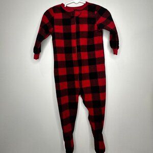 JINGLES AND JOY ONE PIECE FLEECE CHRISTMAS THEMED FOOTED 12 MONTH PAJAMAS OUTFIT